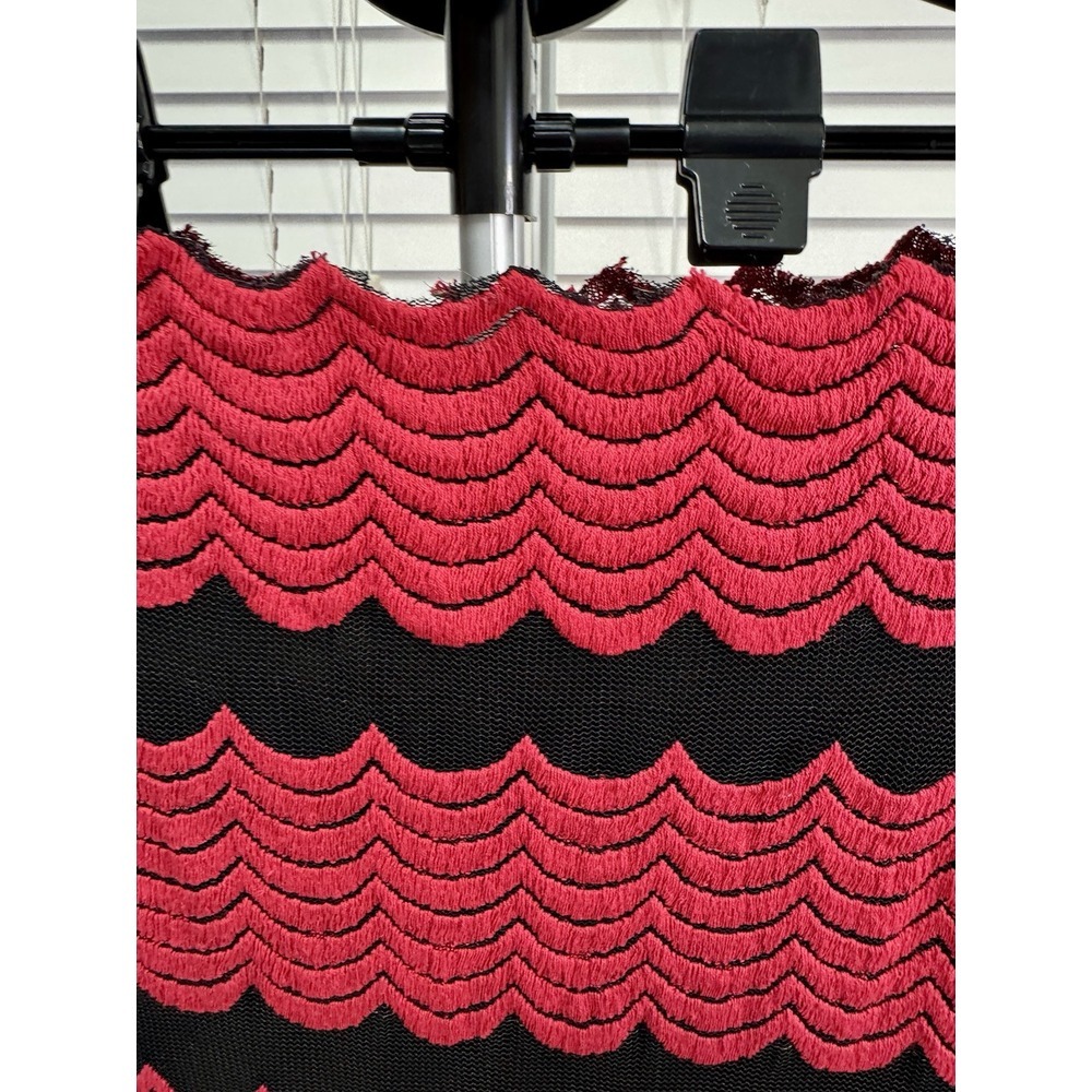 Women's Nora.z Paris Boutique Red & Black Maxi Dress Size Large Sheer Hem Prom - Picture 6 of 11